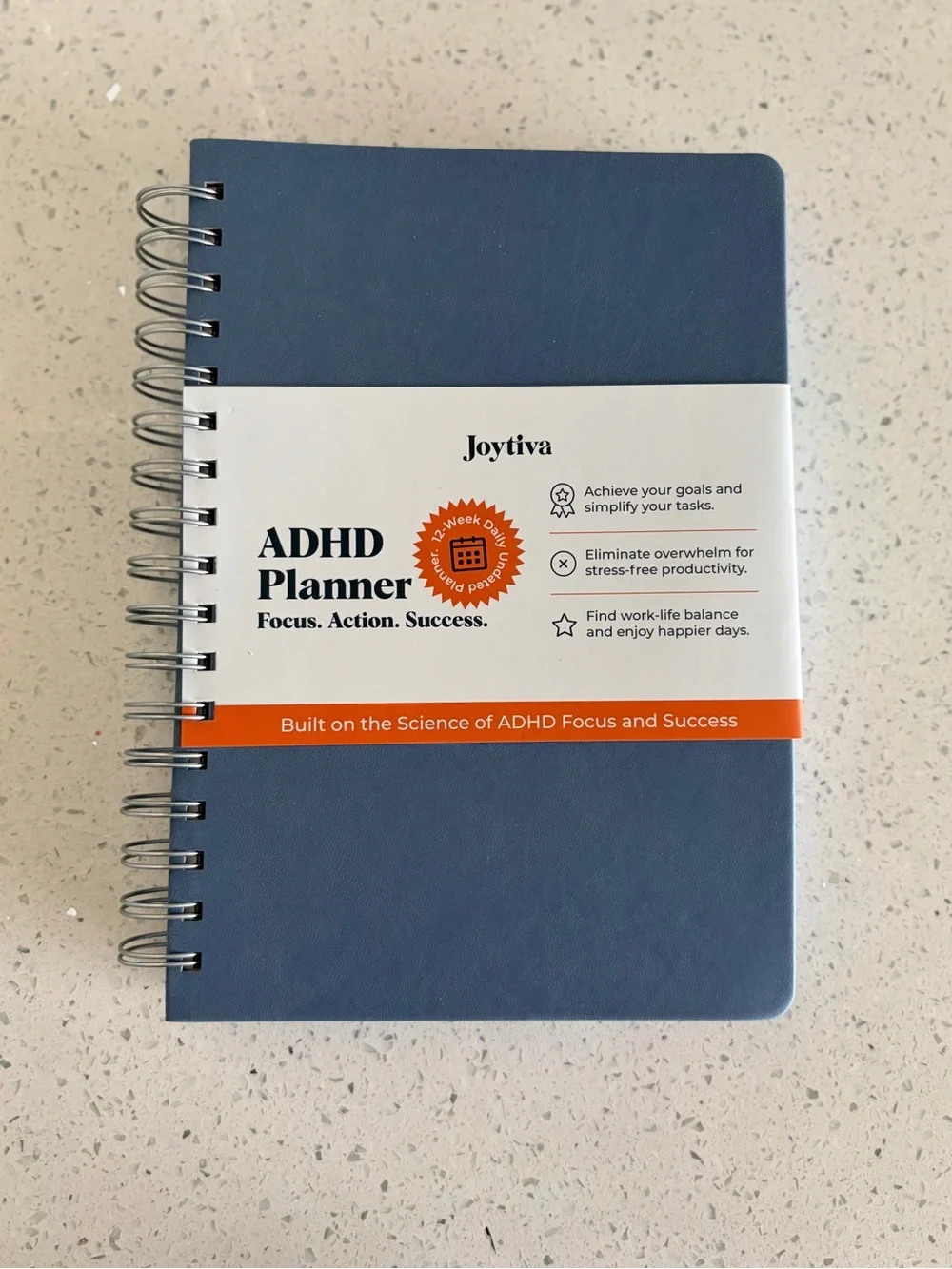 ADHD Planner - Blue Daily Focus & Productivity Notebook